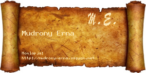 Mudrony Erna névjegykártya